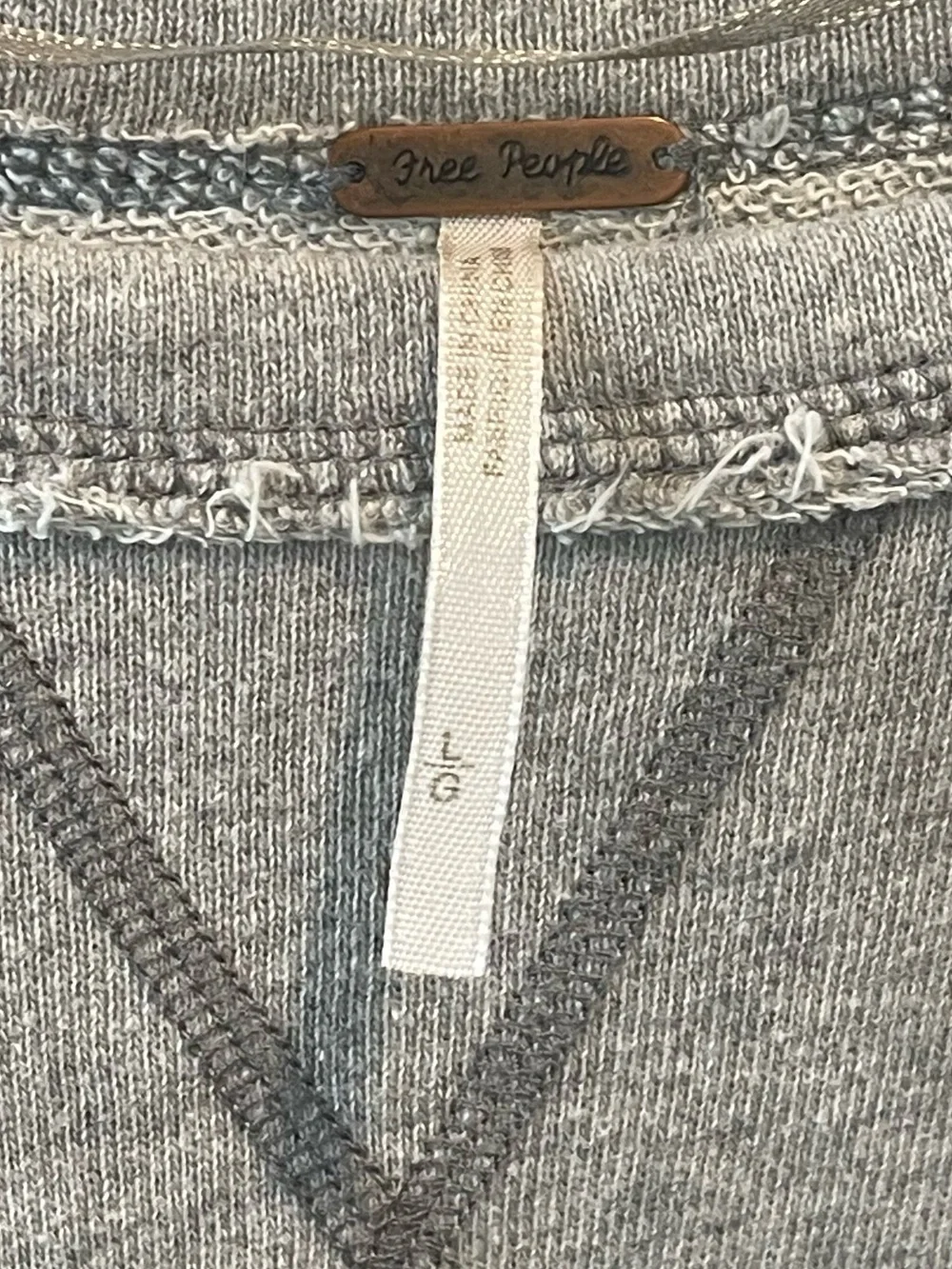 Free People Boho Sweater Sweatshirt Gray Cream Size Large